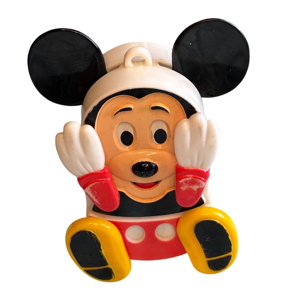 Vintage Illco Mickey Mouse Musical Peekaboo Toy Disney Nursery Decor Hong Kong